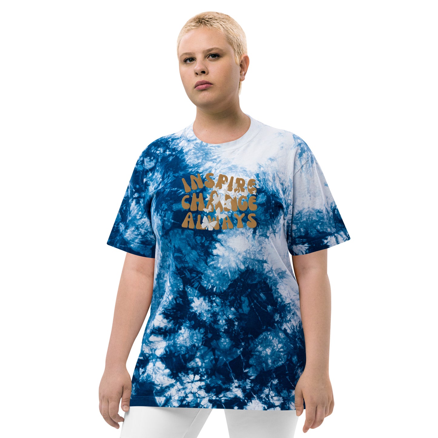 INSPIRE EMBROIDERED TIE DYE TEE